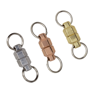 Aluminum,-Copper-and-Brass-MagNut-Quick-Release-Set-Size-Small-Insert-for-KeyBar-Key-Organizer-EDC-Tool-White-Background