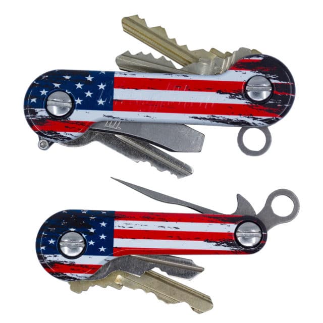 The American Aluminum KeyBar and KeyBar JR UV printed key organizer tool organizer