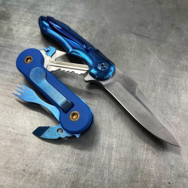Blue G10 KeyBar Key Organizer Multitool