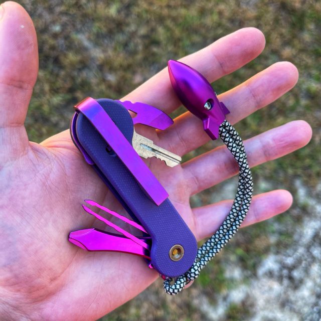 Purple G10 Composite KeyBar with Anoidized purple tool inserts